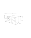GABINETE BASE 2/PUERTAS 3/CAJONES 140x45x60H