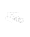 ESCRITORIO DOBLE C/MUEBLE BASE 140x140