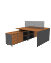 ESCRITORIO DOBLE C/MUEBLE BASE 140x140
