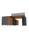 ESCRITORIO DOBLE C/MUEBLE BASE 140x140
