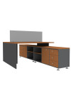 ESCRITORIO DOBLE C/MUEBLE BASE 140x140