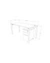 ESCRITORIO BENCH RECTO C/CAJONERA 160x70